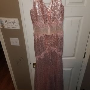 Rose Gold Sparkly Formal Dress
